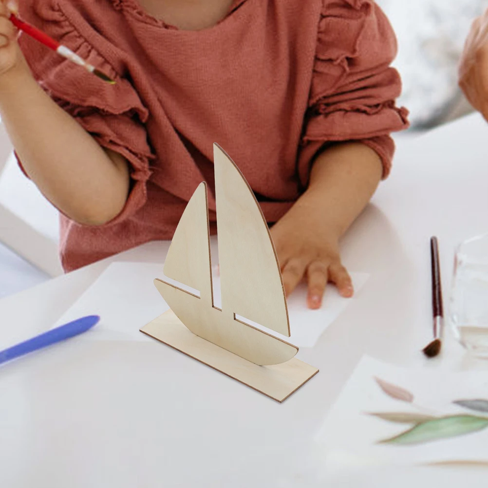

15 Pcs Sailboat Painting Stencil Nautical Wooden Cutout Unfinished Slices Ocean Crafts DIY Wood Craft Clay Base Snow Mold