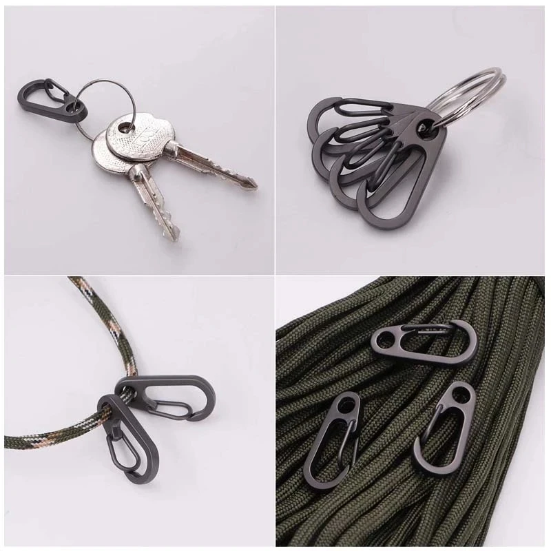 30PCS Lobster Clasp Buckle Keychian Carabiners EDC Equipment SF Mini Hook Outdoor Camping Hiking Buckles Alloy Spring Snap Hooks