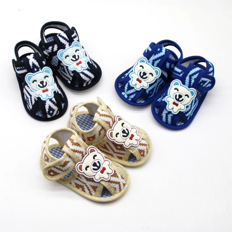 Cartoon Cute Bear Newborn Sandals Summer Baby Shoes For Boys and Girls Infant Non-slip First Walkers Toddler Casual Shoes