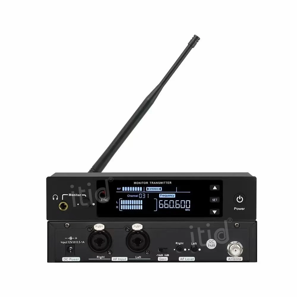 SOM-400 In-Ear Monitor System 500MHZ/600MHz/800MHz/900MHz LED Display Can Be Manually And Automatically Tuned