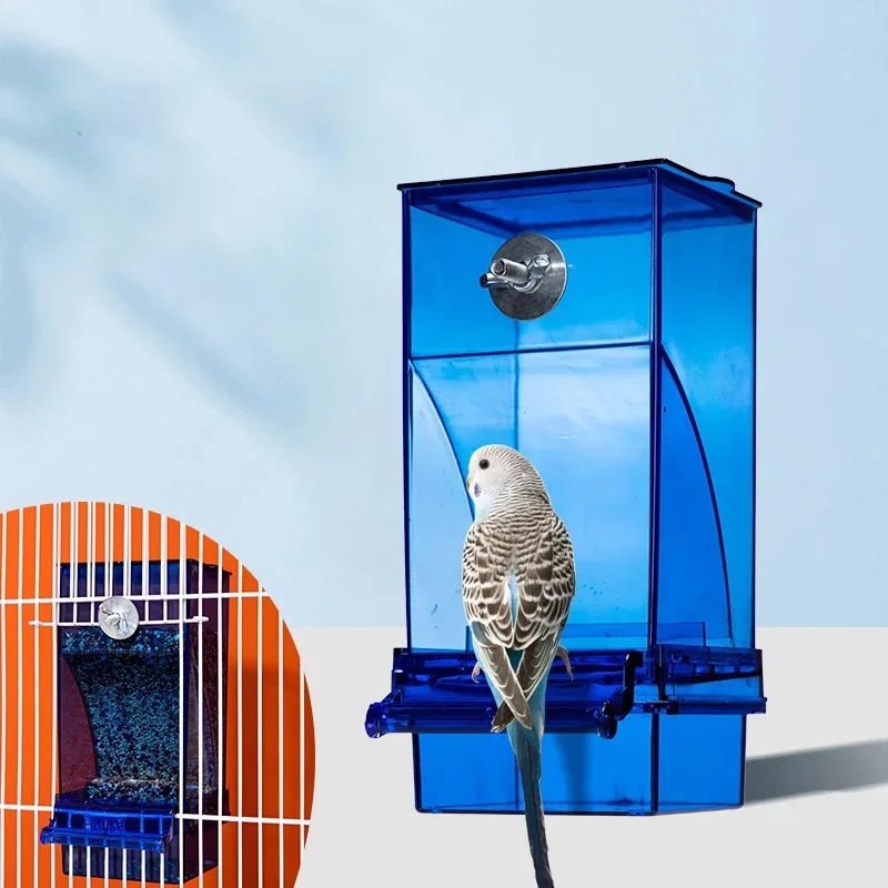 No Mess Bird Feeders Automatic Parrot Feeder Drinker Bird Pigeons Cage Feeder Parrot Pet Aviary Hanging Stand Drinker Container