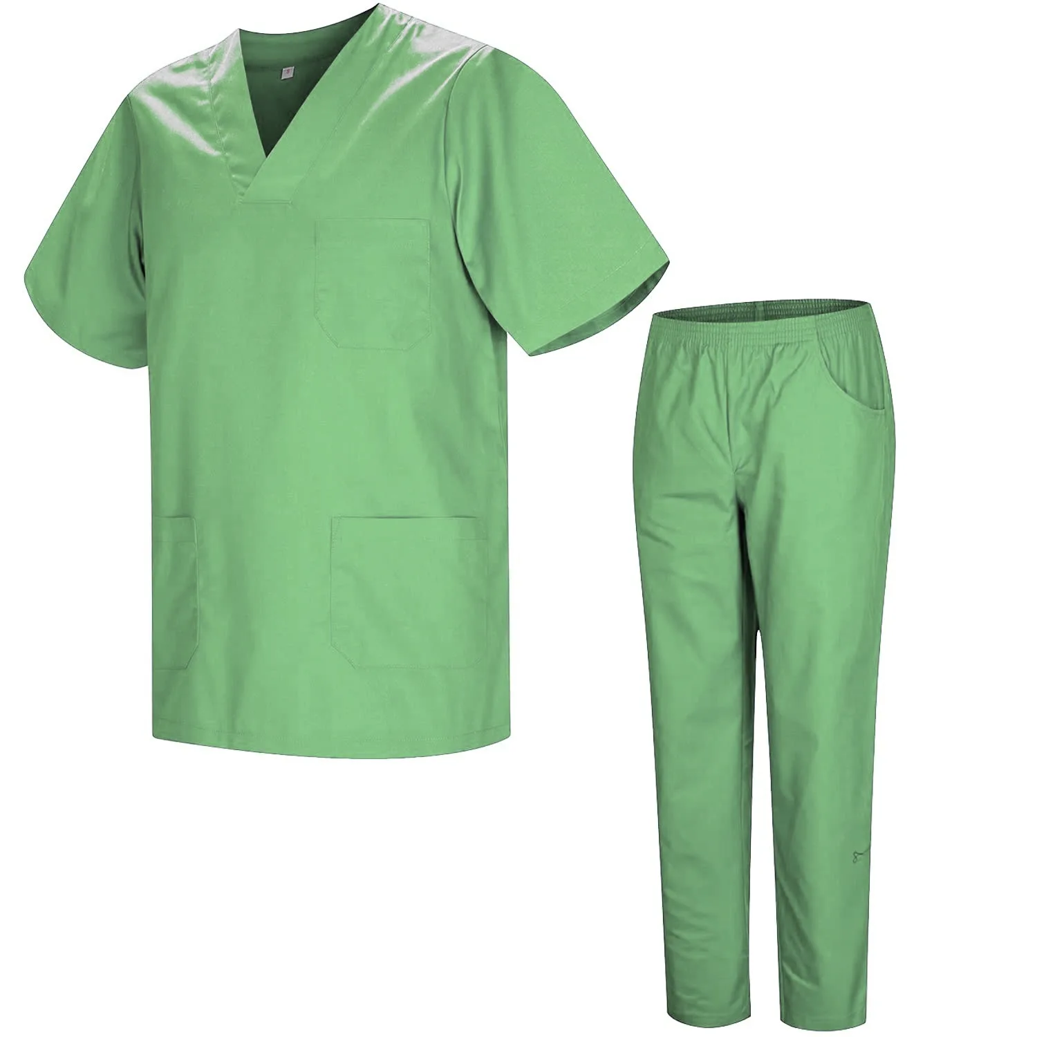 Uniformes médicos elásticos para mujer, conjuntos de batas quirúrgicas de Hospital, Tops de manga corta, pantalones, accesorios de enfermería, ropa para médicos