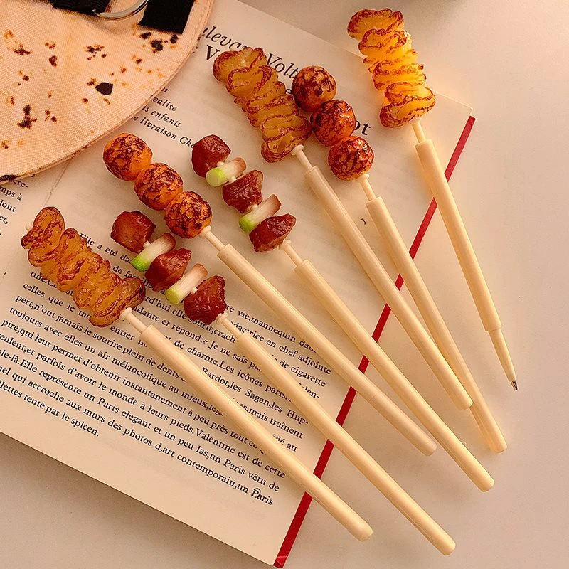 Ins funny creative barbecue skewer ball point pen neutral pen personality cute student office stationery gift