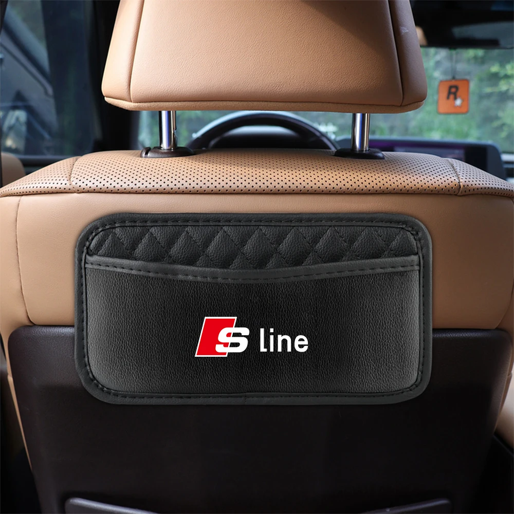 1pcs Car leather Storage Bag Mobile Phone Organizer Bag For Audi Sline A3 A1 A4 A6 B8 A5 B7 C7 A7 A8 B9 B6 C6 Q2 Q3 Q5 Q7 Q8 TT