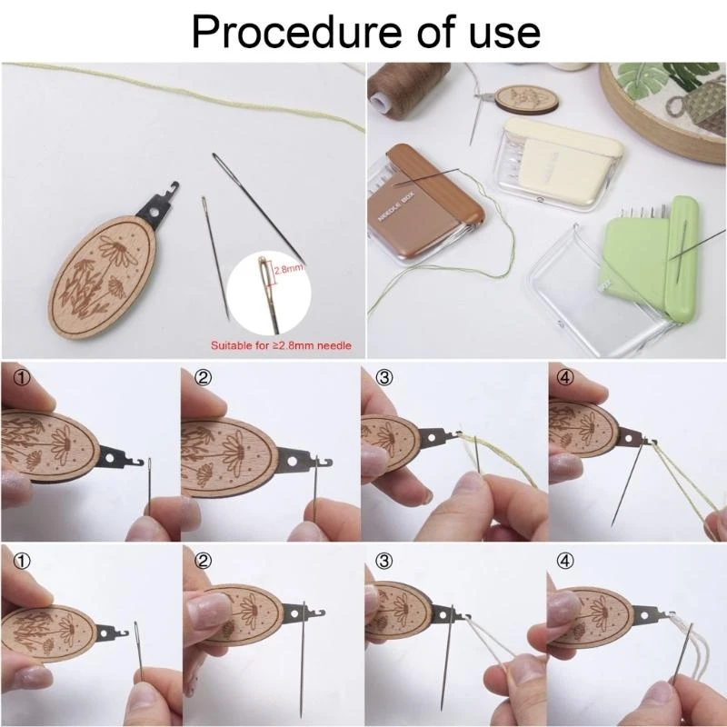 

10Pieces Sewing Needle with Needle Holder Case Threader for Embroidery