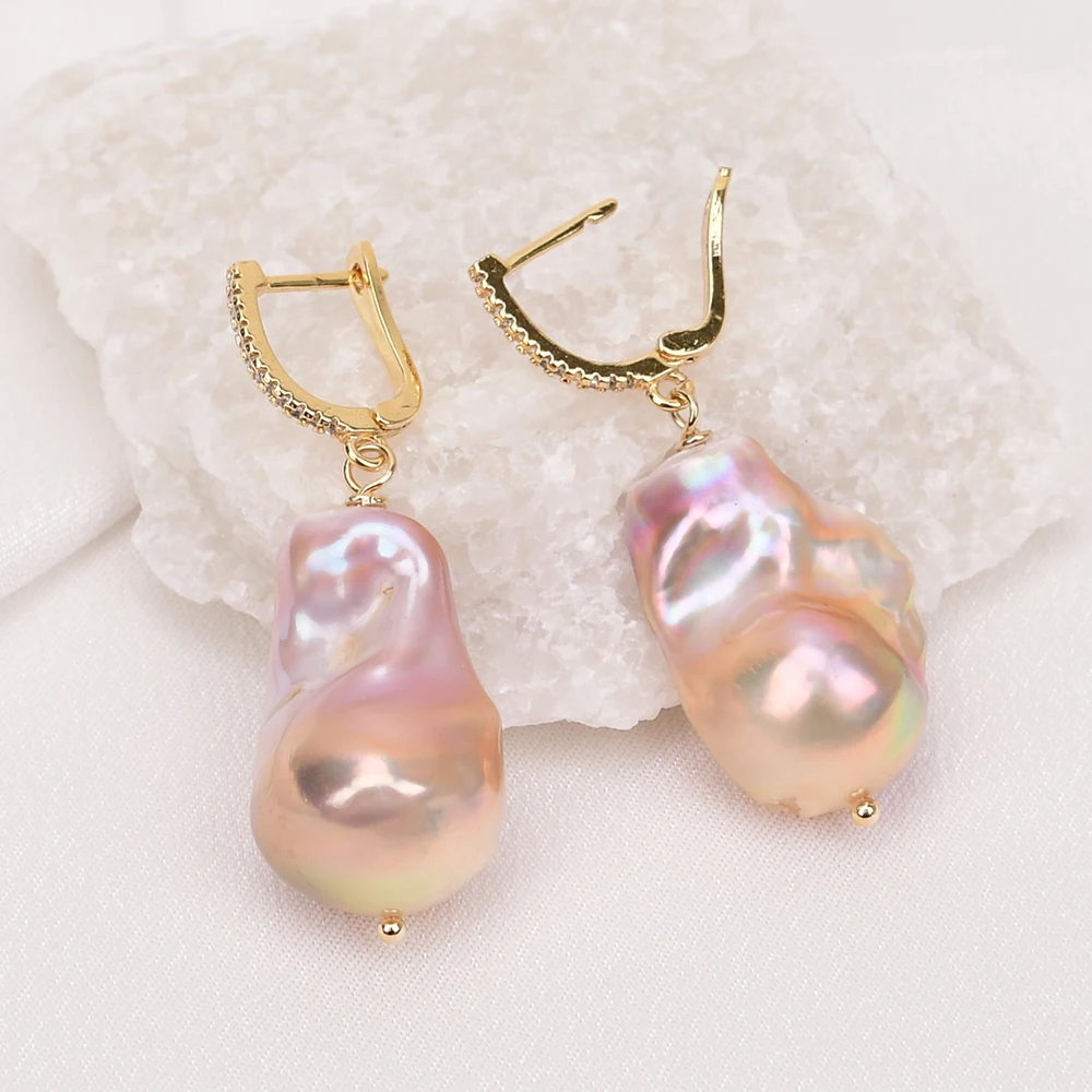 G-G  Freshwater Cultured Purple Baroque Pearl Necklace Bracelet Earrings Keshi Pearl Sets Handmade For Women Gifts