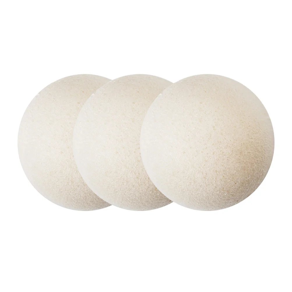 Esponjas de limpieza Facial, 3 uds., lavado Natural, aleteo, semicircular, biodegradable, vegano para uso diario suave
