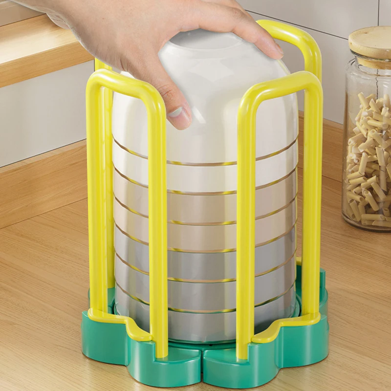 Kitchen Cupboard Household Retractable Bowl Plate Basin Drain Rack Multi-function Desktop Dish Rice Bowl Storage Rack