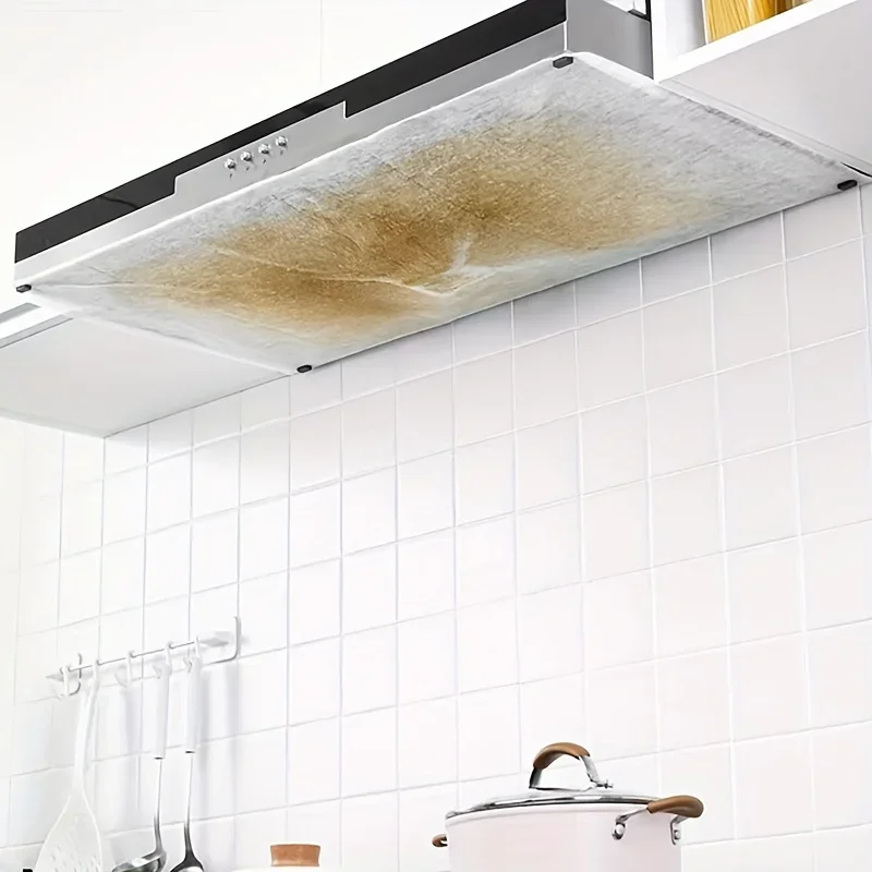 Nueva pegatina de aceite de cocina, juego de filtros para Campana Extractora, absorción de aceite de alto rendimiento, ajuste Universal sin humo, pegatina duradera, protección