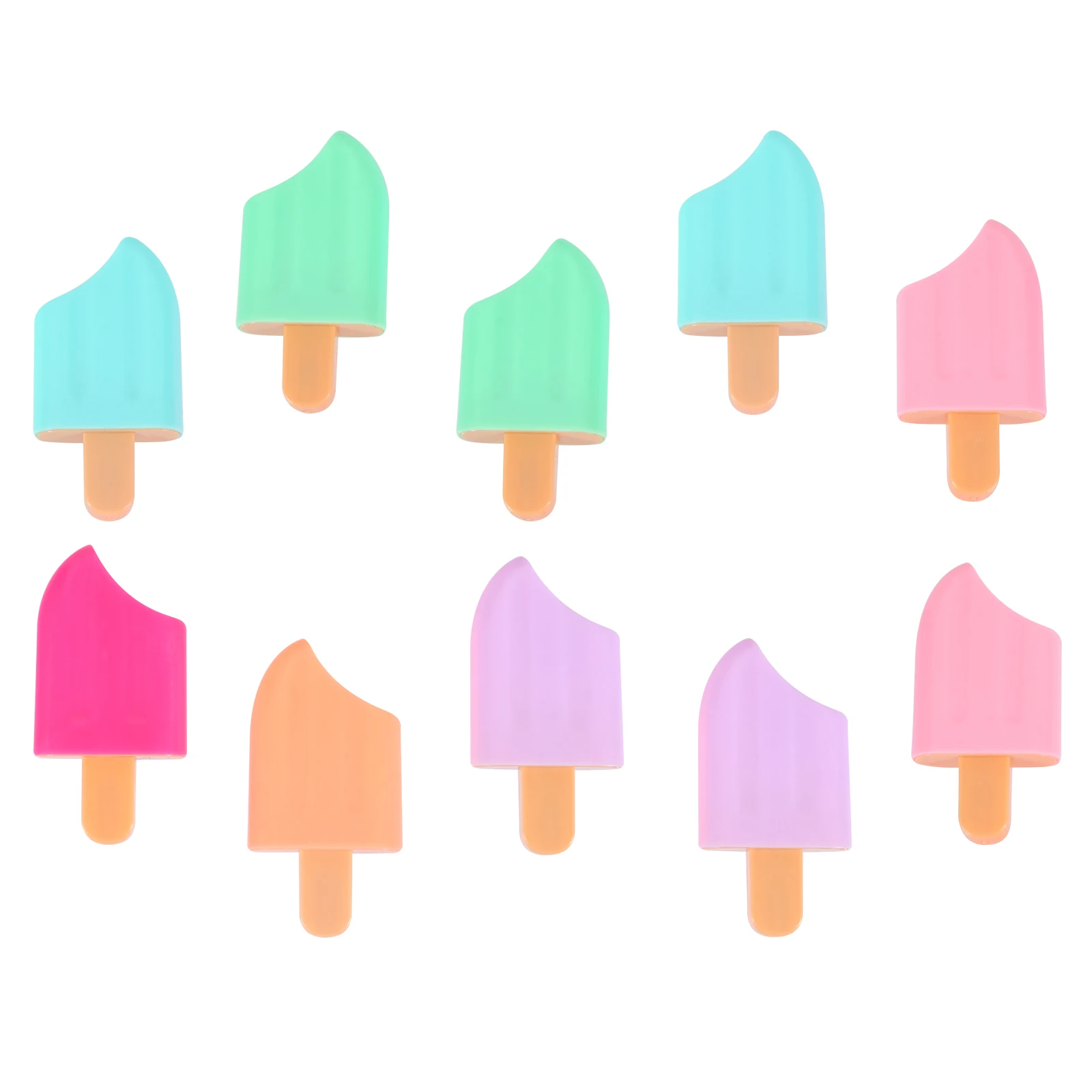 

10 Pcs Highlighters Assorted Colors Colored Popsikle Markers Colorful Writing Pens