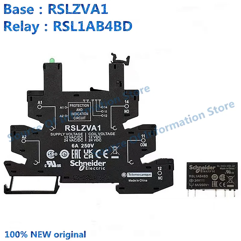 

10Pcs, RSLZVA1, RSL1AB4BD, Socket equipped with LED andprotection circuit, for RSL1 relays, srewconnector, 12-24 V AC/DC