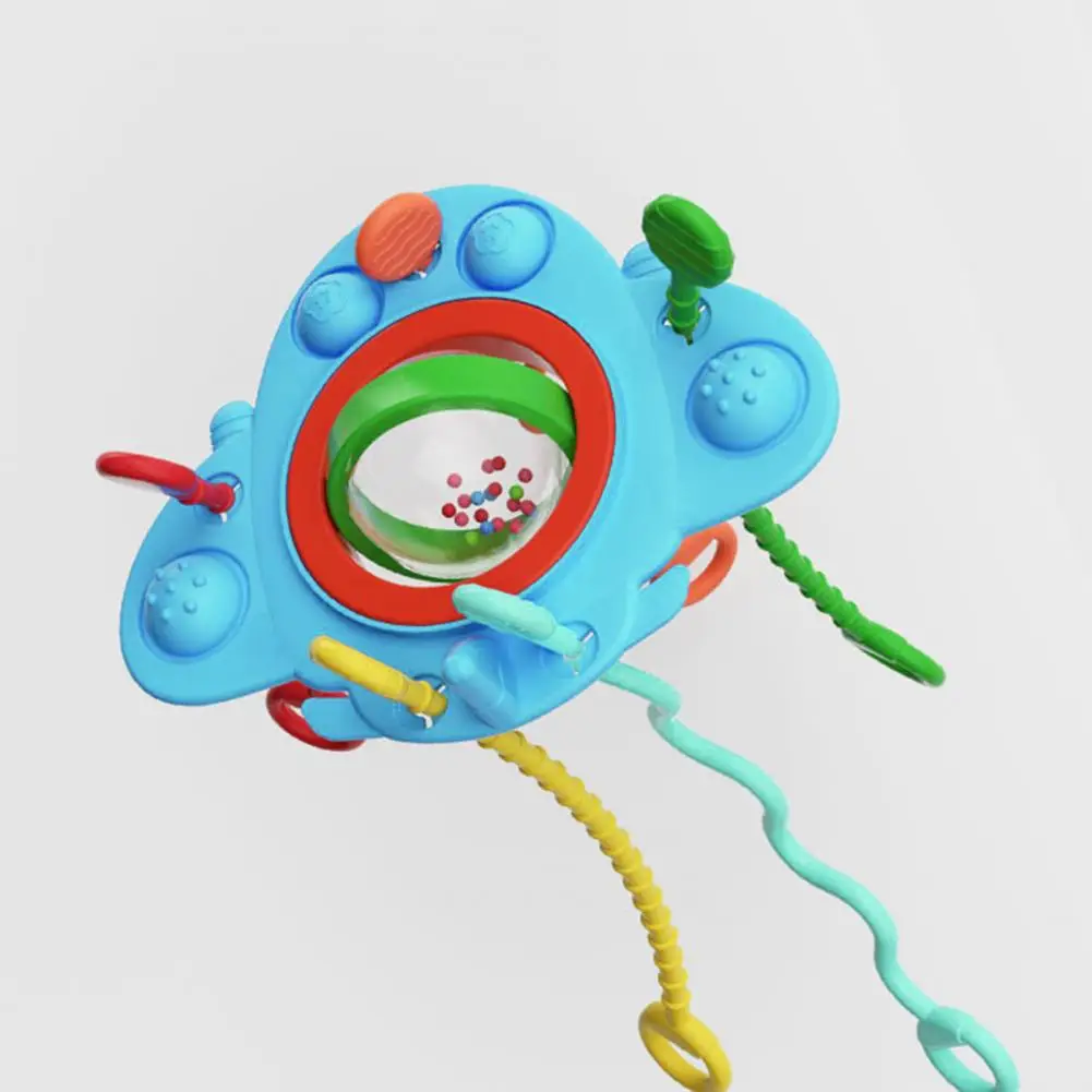 Baby Rattle with Colorful Drawstrings Baby Rattle Toy Colorful Drawstring Baby Silicone Rattle Toy for Fine Motor for Boys