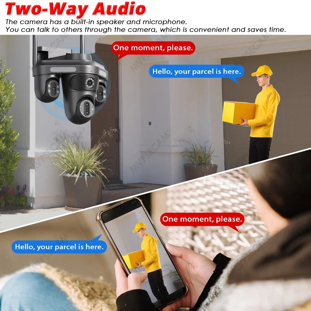 16MP 8K Ultra HD Outdoor Security Camera 10X Smart Zoom PTZ&AI Motion Tracking WiFi Wireless Surveillance Starlight Night Vision