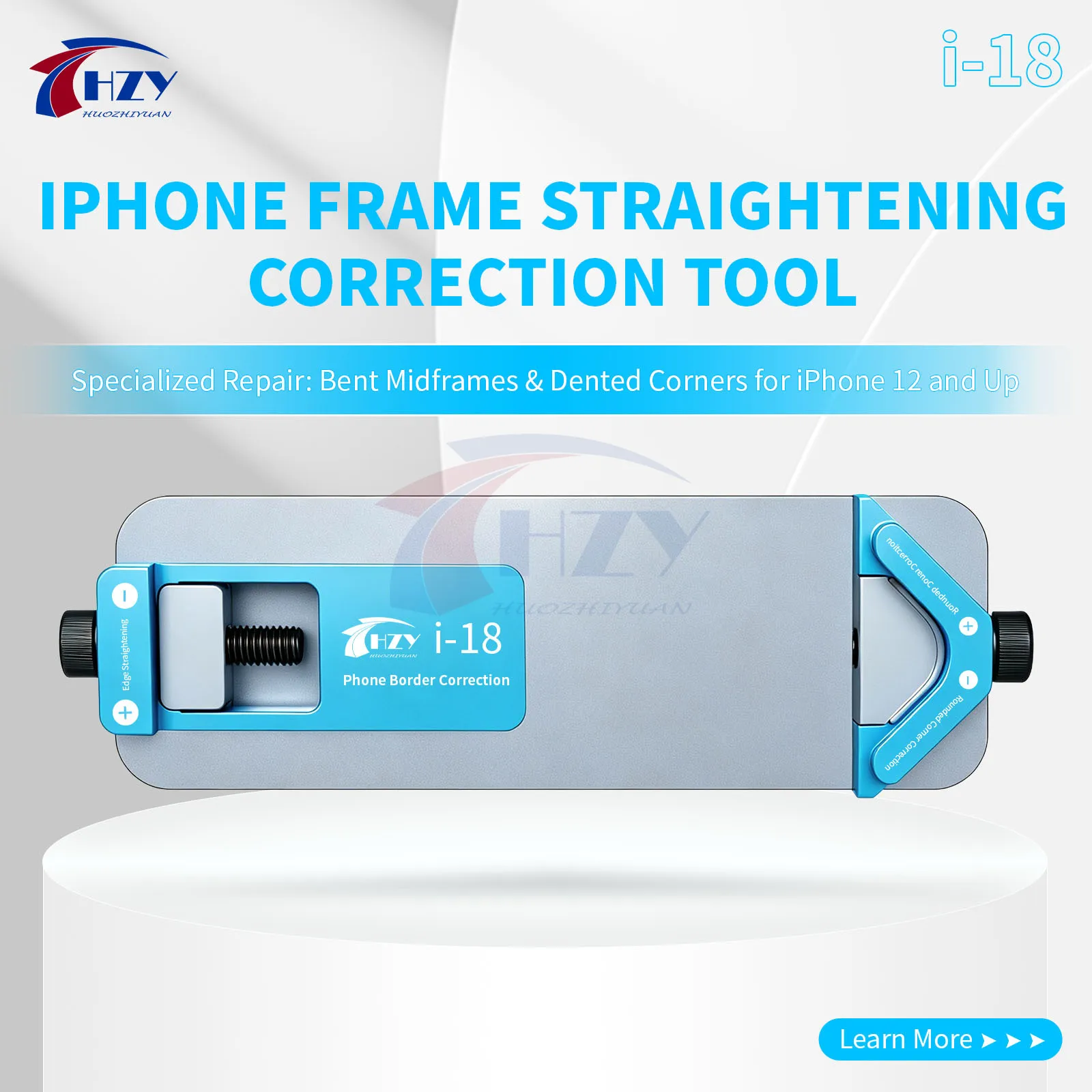 HZY I-18 iPhone Frame Straightening Correction Tool Dual Jig Round Corner Straight Edge for iPhone 12+ Bent Middle Frame Repair