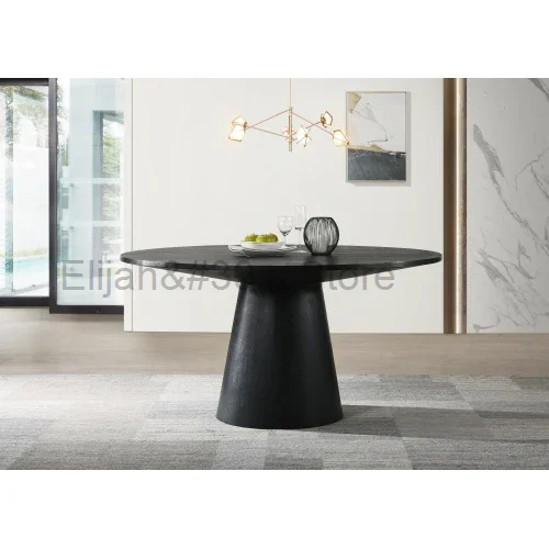 

Dinner Coffee Dining Room Sets Round Center Luxury Black Console Dining Table Kitchen Muebles Kitchen Furniture Mahjong Table