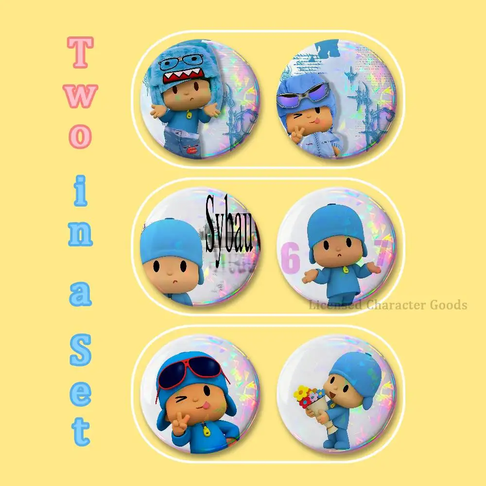 P-PocoyoS 32mm 58mm 75mm 44mm 25mm Mini Badges Brooches DIY Pins Decorations Extra large 2-piece set
