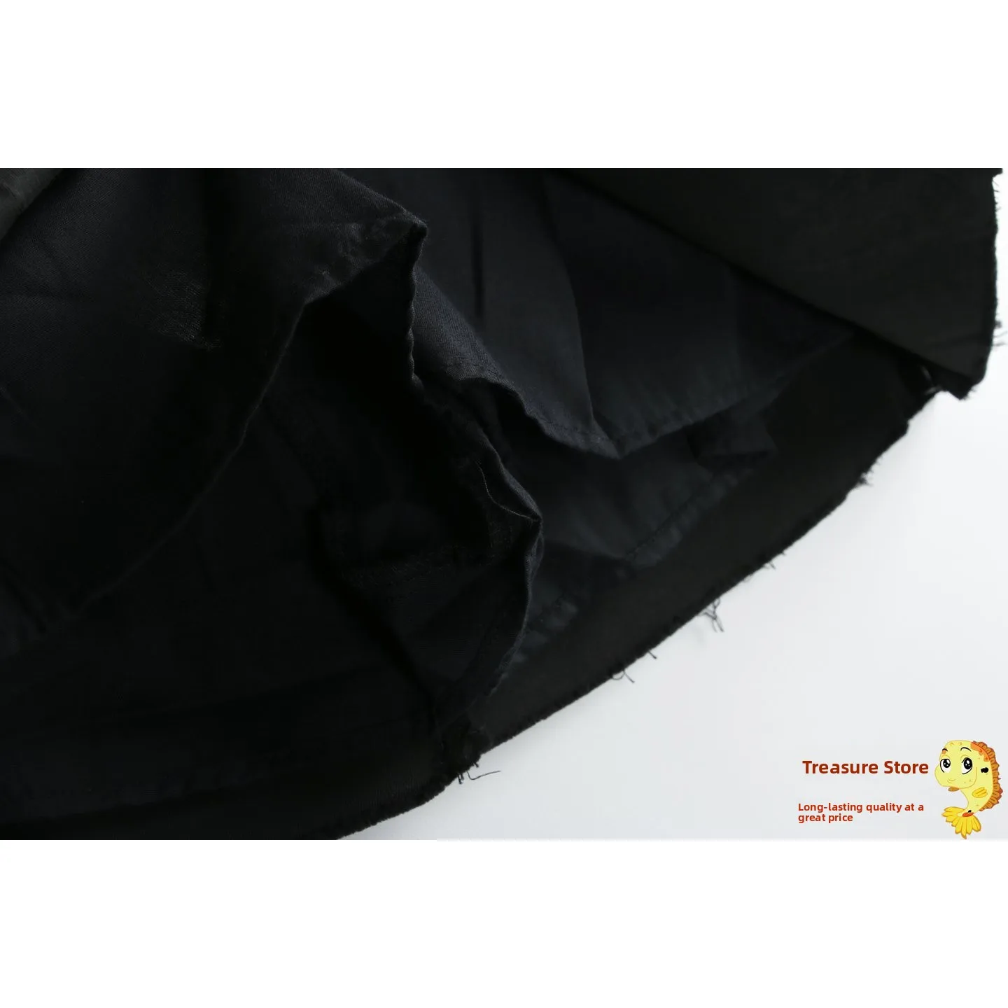 High Waist Cotton Pleated  Skirt Pants for Women Summer Fashion Slimming Black Short Length Versatile Frayed  Skirt P...