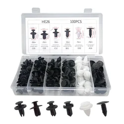 100pcs Auto Fastener Clip Kit Fender Rivet Clips Car Body Push Retainer Pin Rivet Bumper Door Trim Panel Retainer Car Clips