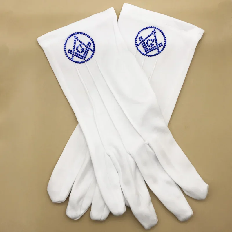 

Набор из 10 пар масонских аксессуаров и регалий: высококачественные масонские перчатки из белого полиэстера и хлопка, регалии для свободных магистров.