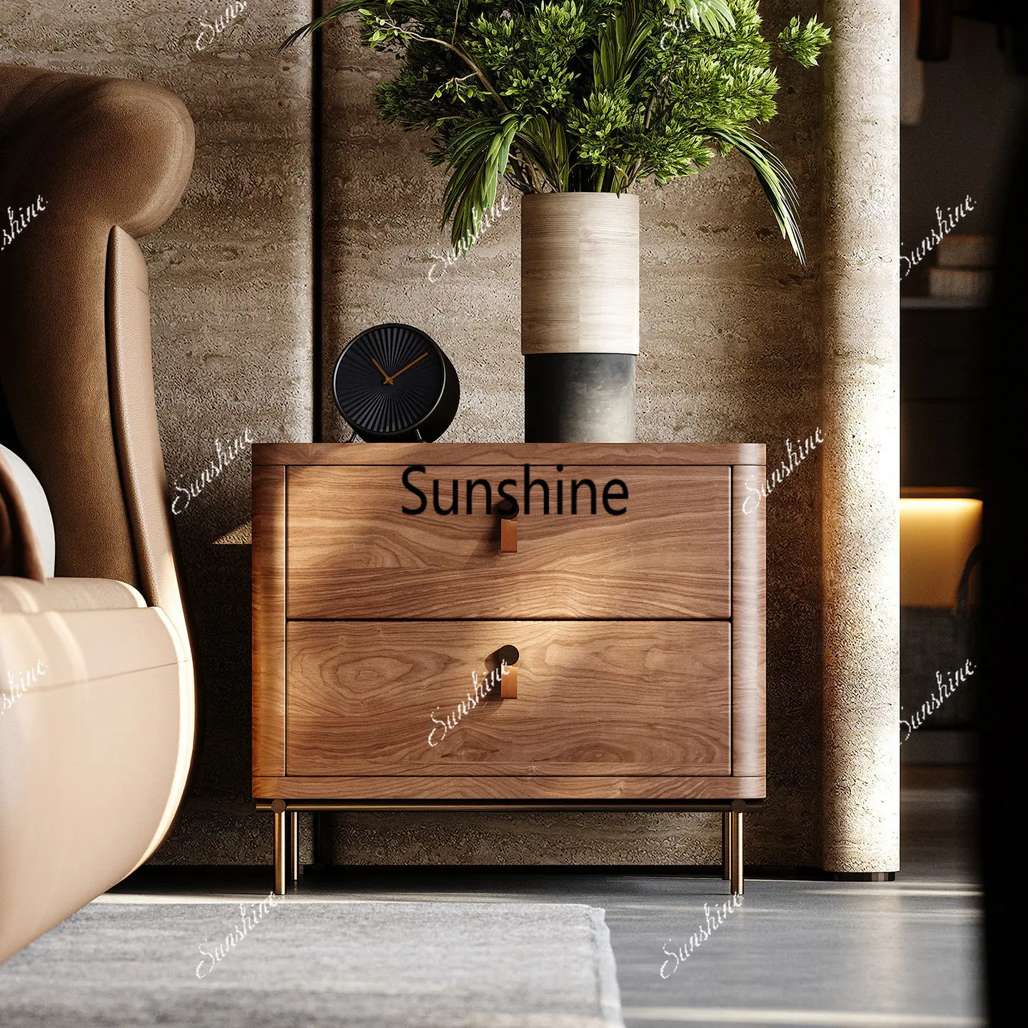 

Light luxury high-end bedside table Bedroom storage bedside table Simple bedside table