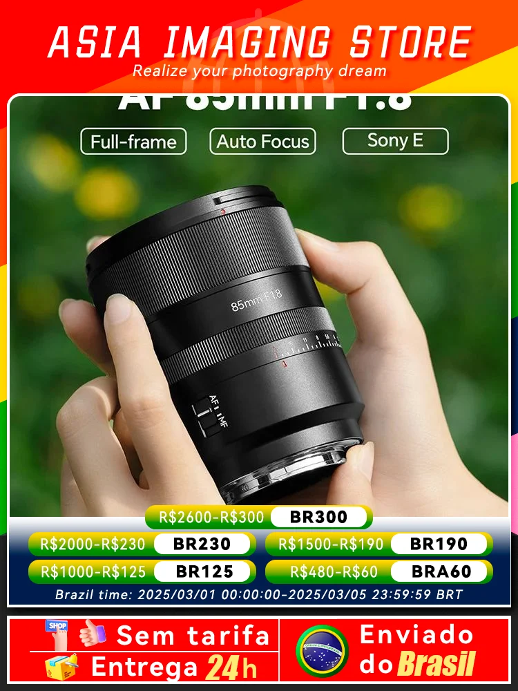 7artisans AF 85 mm F1.8 Autofokus STM Vollformat-Kameraobjektiv mit großer Blende für Sony E-A7R A74 A7R4 A7C A6600 Nikon Z Z7II Z6II