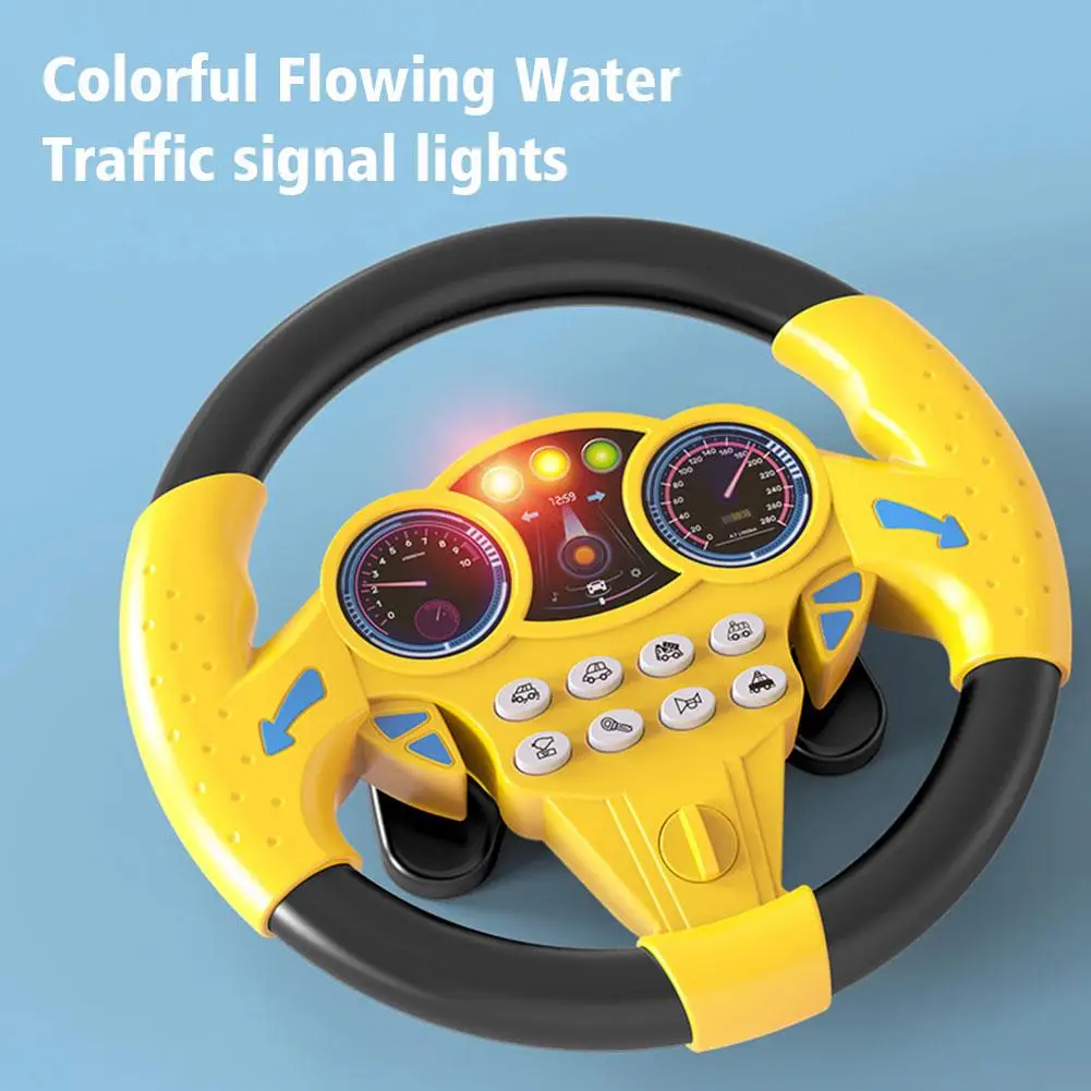 Electric Simulation Steering Wheel Toy With Light And Sound Children Educational Copilot Stroller Steering Wheel Vocal Toys