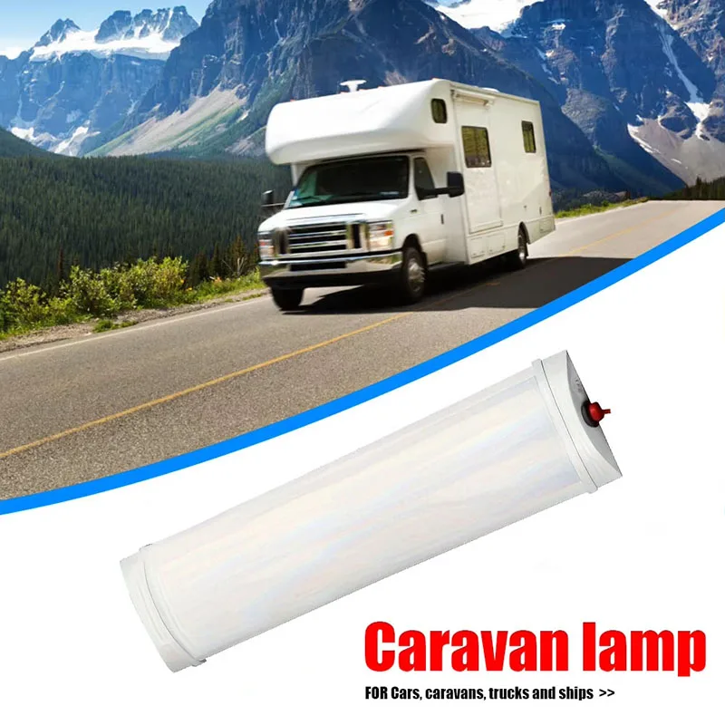 1PC Highlight LED Light Bar With Switch 72LEDs RV Interior Dome Lights Strip 12V 24V Car Reading Lamp For Caravan Truck Camper