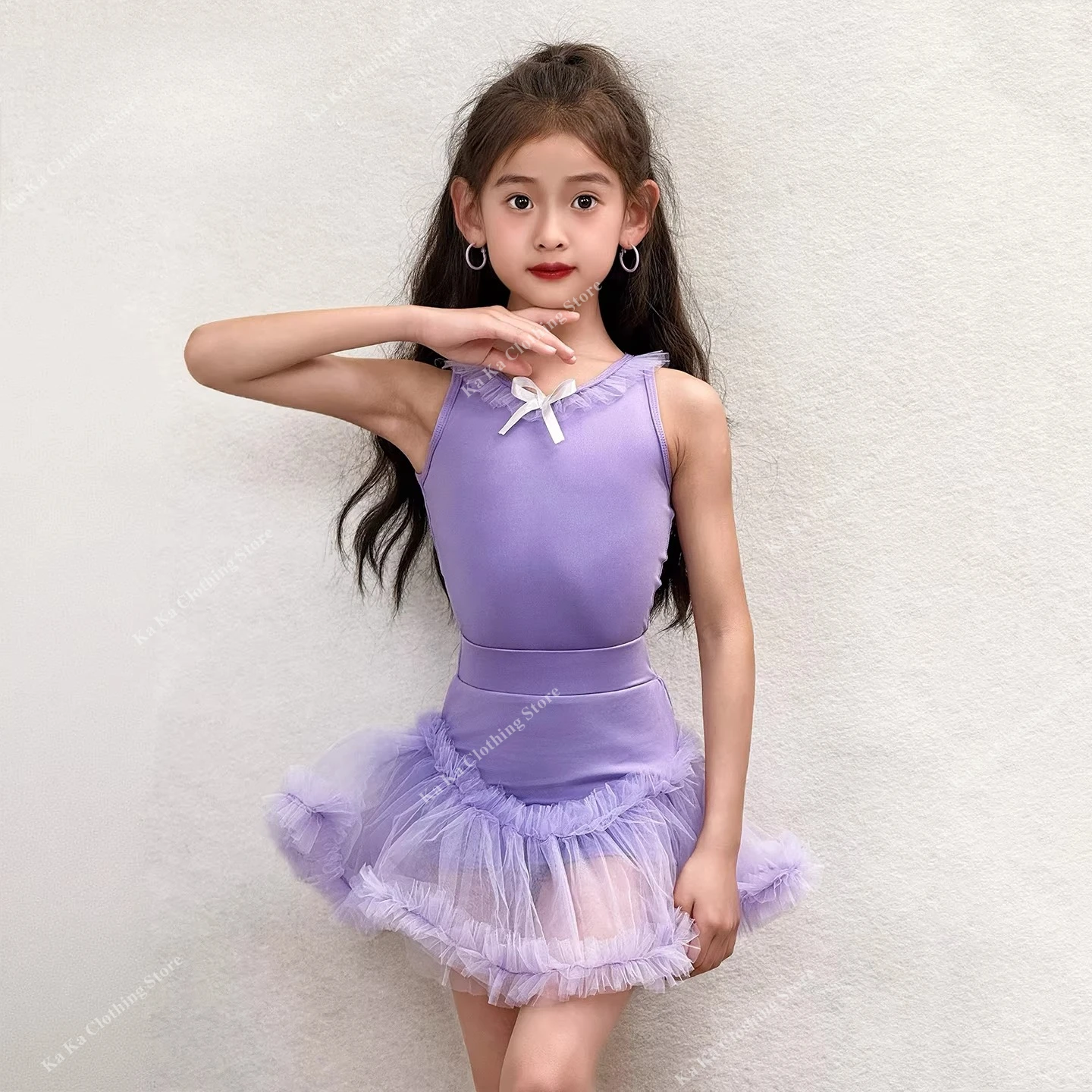 

Профессиональное платье для латиноамериканских танцев для девочек, для сальсы и танго, тренировочное платье, юбка для танцев, платье для соревнований по бальным танцам, стандартное.