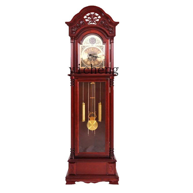 

ZC Chinese Retro the Grandfather Clock Living Room Mechanical Solid Wood Vertical Clock