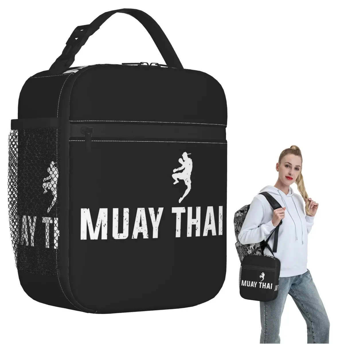 Muay Thai Gloves Thailand Boxing Fighter College Insulated Lunch Bag for Women Kids Leakproof Food Boxes Thermal Lunch Box Tote