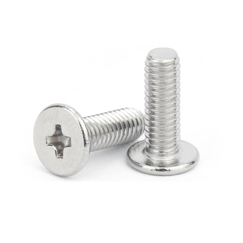 2/100pcs CM M0.8 M1.2 M1.4 M1.6 M2 to M10 304 Stainless Steel Cross Phillips Ultra Thin Ultrathin Flat Wafer Head Screw Bolt