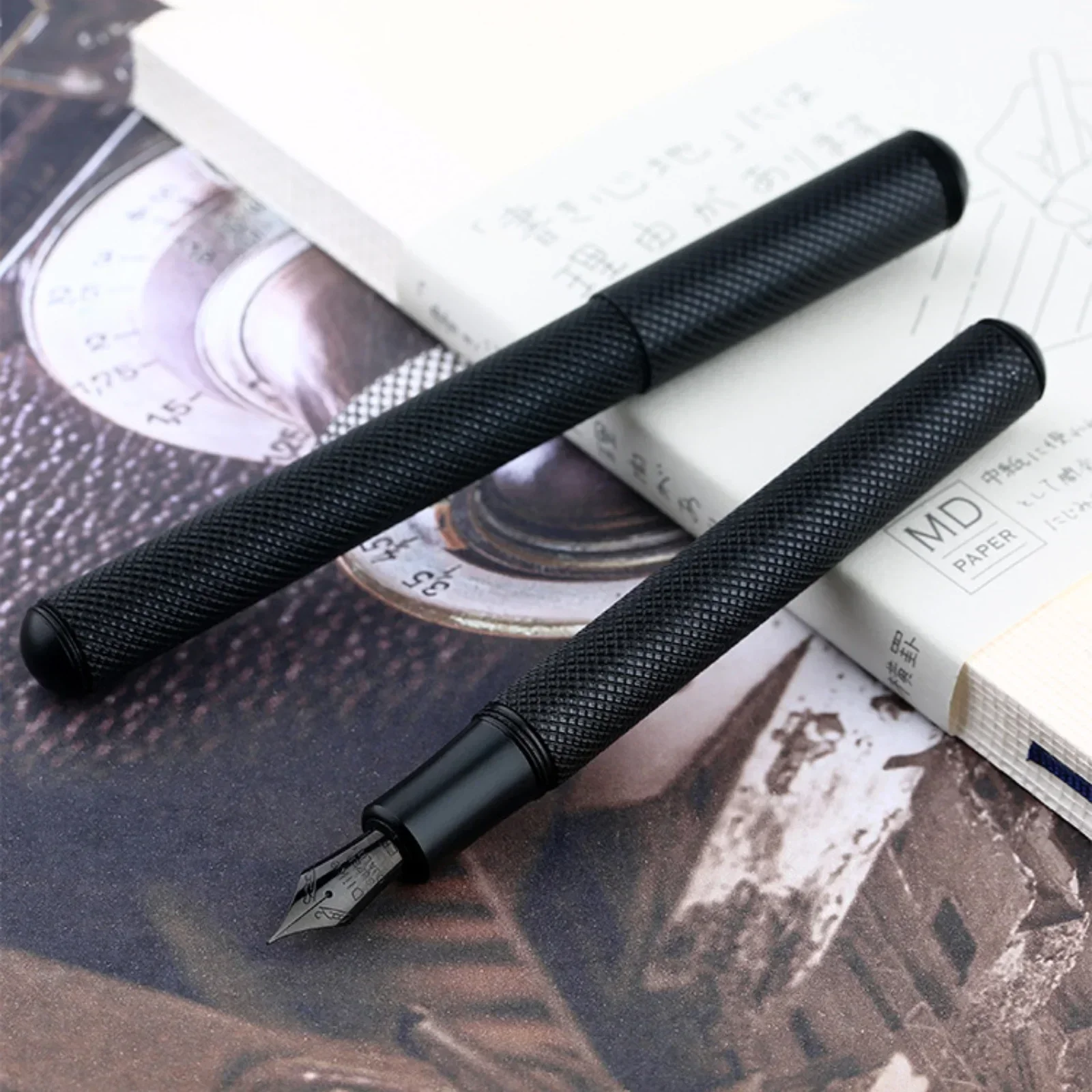 MAJOHN DELIKE Fountain Pen Brass Original Color Antique Elements All Copper Pens Student Writing Practice Calligraphy Gift Pen