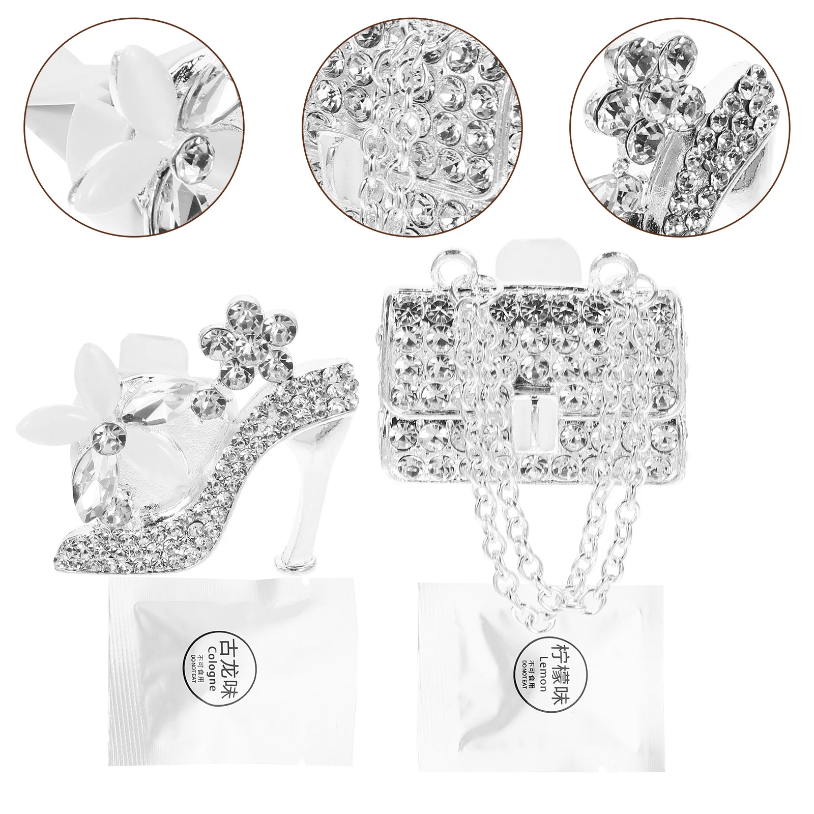 

2Pcs Rhinestone Car Vent Clips High Heel Perfume Clip Car Aromatherapy Diffuser Air Freshener Accessories Rhinestone Ornament