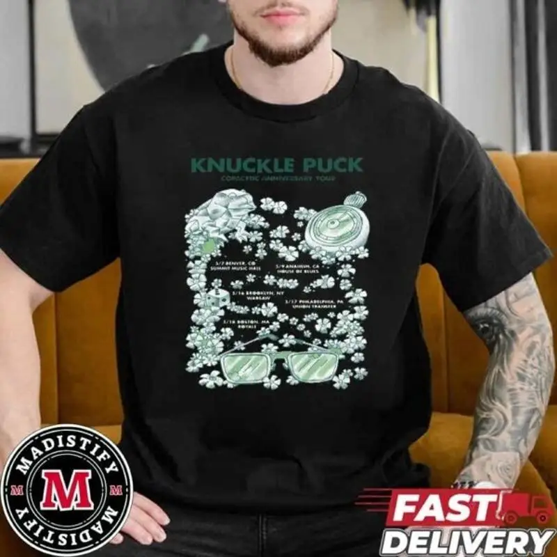 

Футболка Knuckle Puck Copacetic Anniversary Tour 2025л., список расписаний и дата