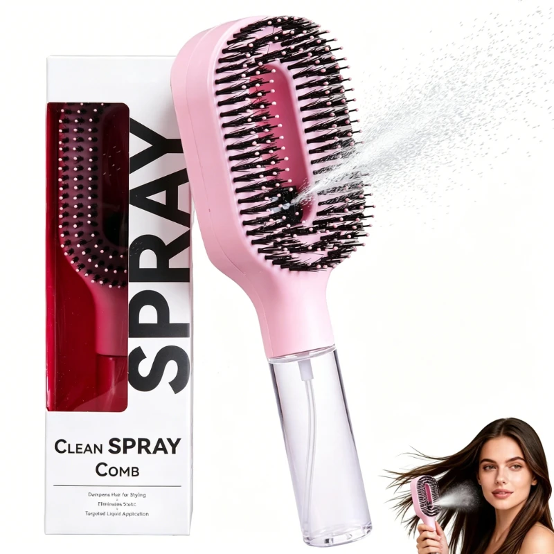 2-in-1 Sprüh-Massagekamm mit ätherischem Öl und Wassersprühflasche, antistatischer Kopfhautmassager für die Haarentwirrung, tägliche Haarpflege, Salon – Detail 7