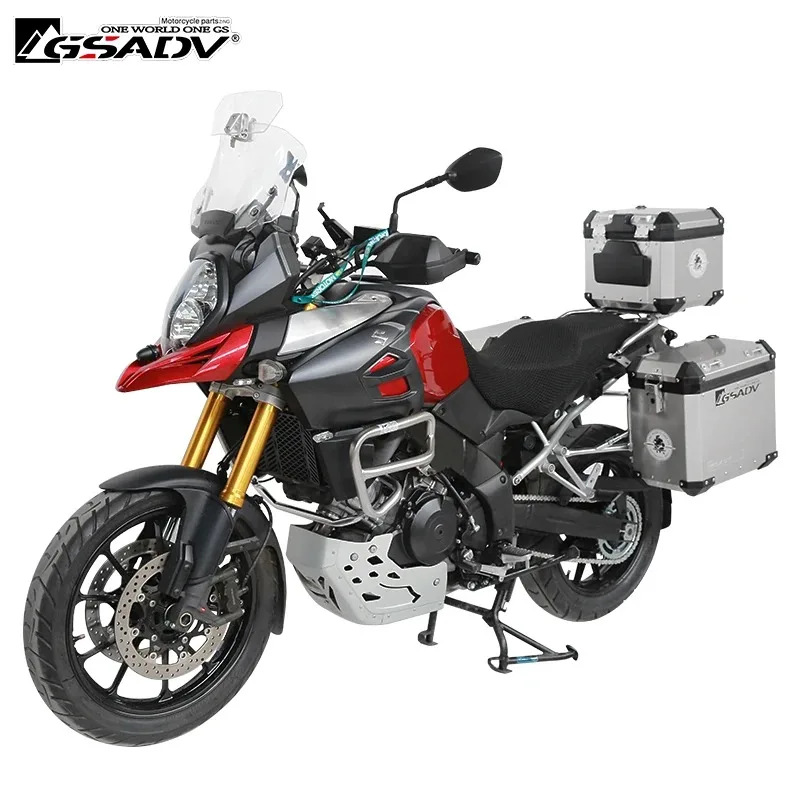 Aluminum Alloy Side Box Pannier Top Case Suitcase Rear Motorcycle Trunk Stainless Steel Rack for Suzuki V-Strom DL1000