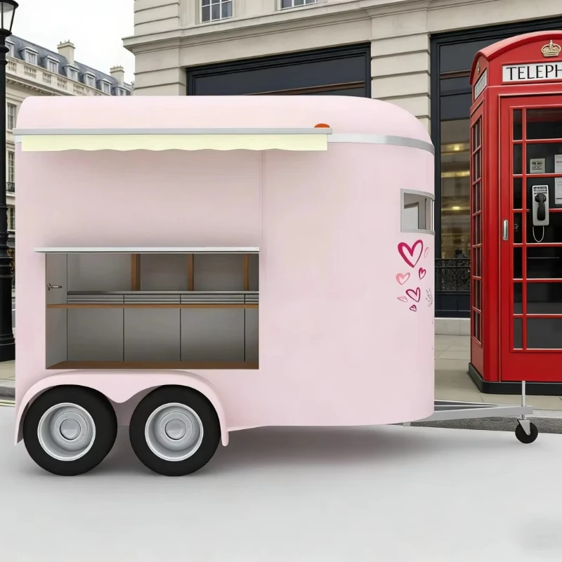 Mobile Coffee Truck Vintage Horse Trailer Street Food Truck Concession Trailer Juice Carts Hot Dog Stand Horse Box Trailer