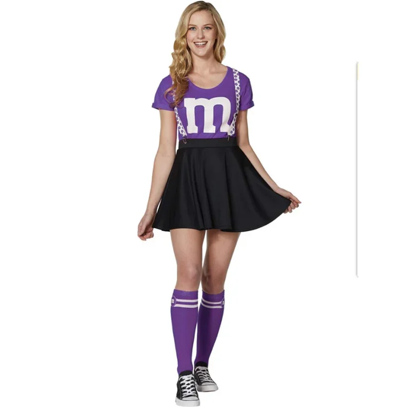 Sexy Japanese High School Girl Cheerleader Glee Style M Fancy Dress Halloween Cheerleading Cosplay Costume