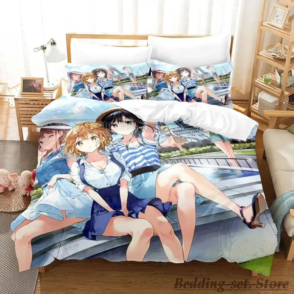 

2023 Masamune kun no Revenge Bedding Set Single Twin Full Queen King Size Bed Set Adult Kid Bedroom Duvetcover Sets Anime Bed