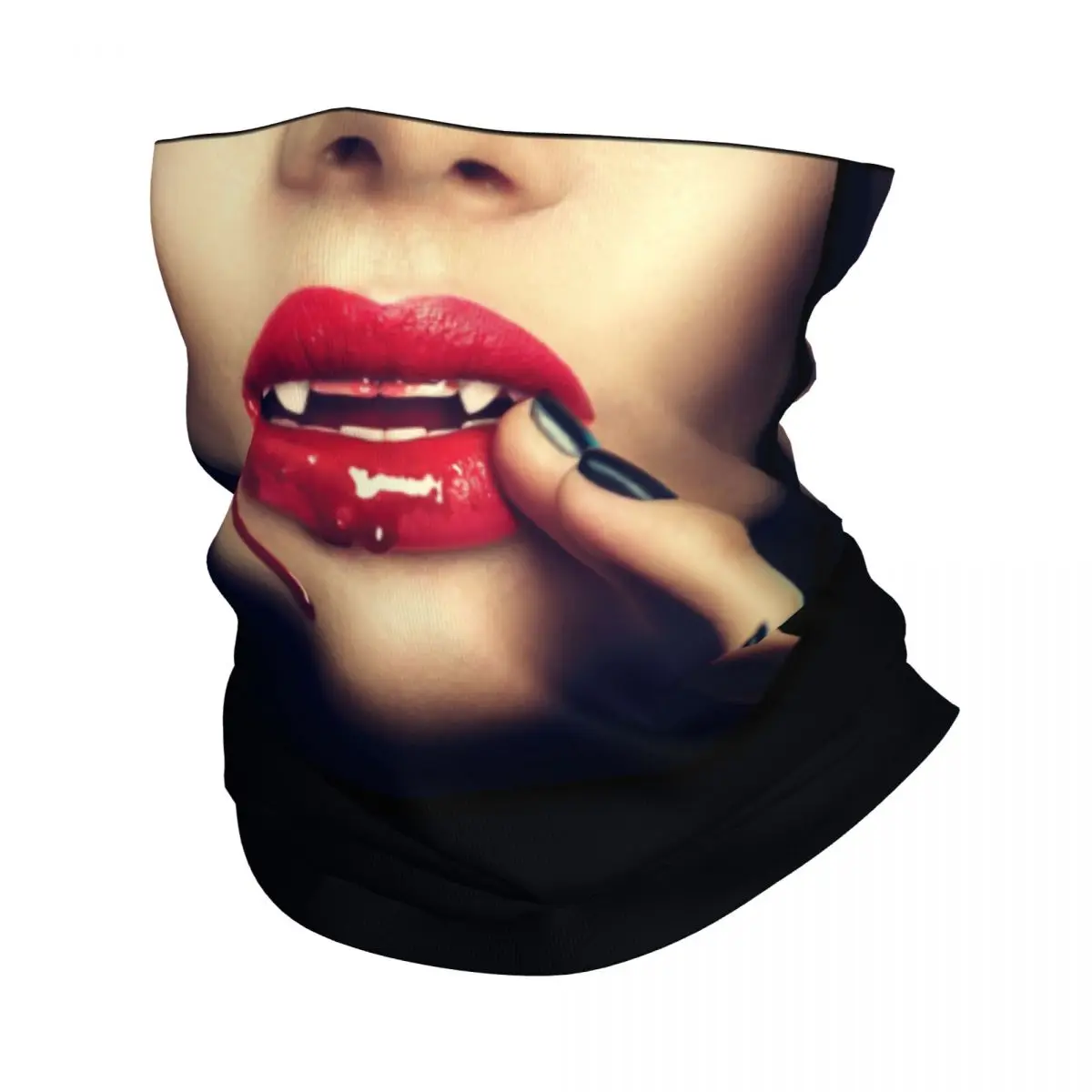 カスタムヴァンパイアファングウィンターヘッドバンドネックウォーマー男女兼用スキーランニングチューブスカーフホラースレイヤーフェイスバンダナゲイター