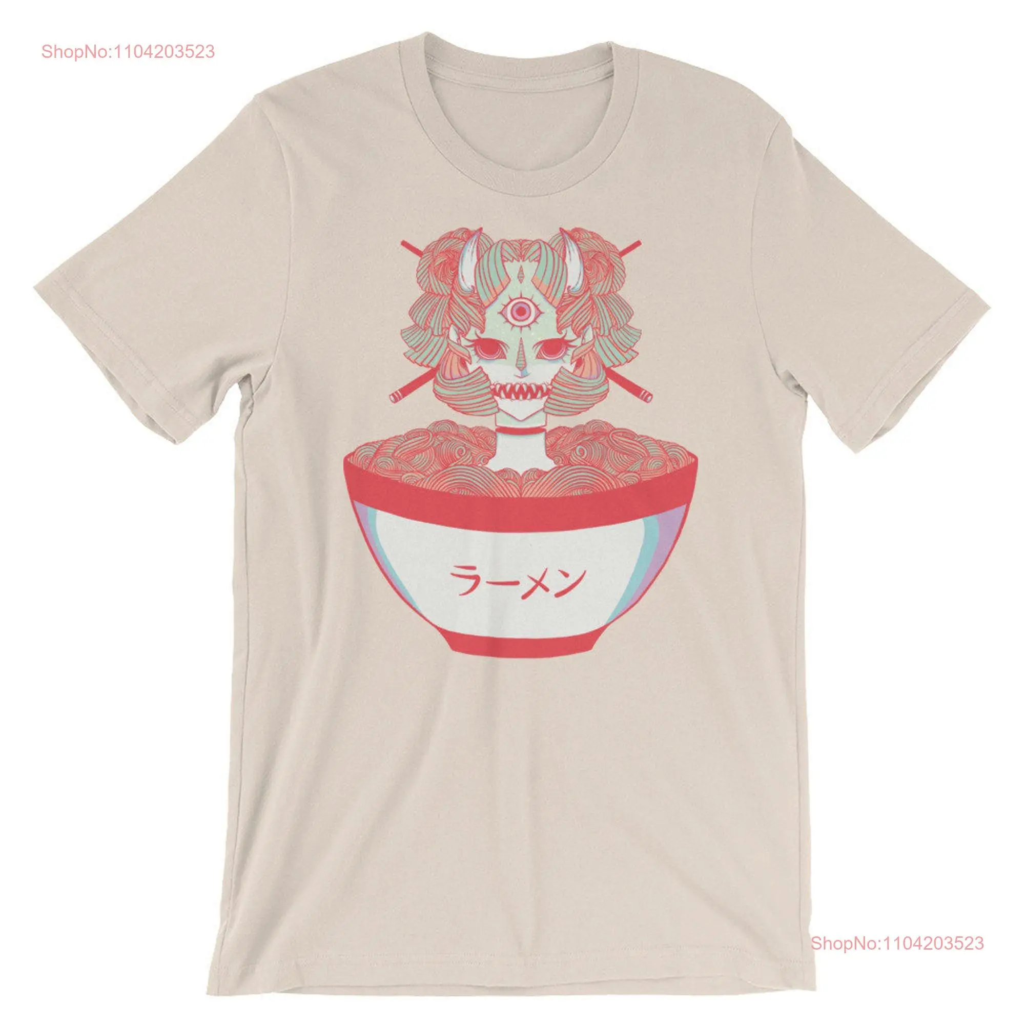 Monster Girl Ramen Noodle Food T Shirt Anime Manga long or short sleeves