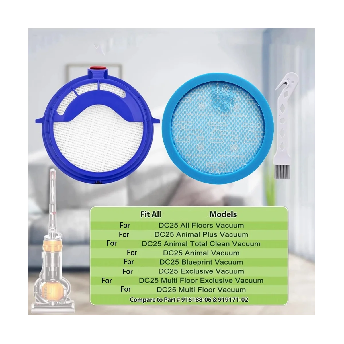 Tela De Filtro Frontal Para Aspirador Dyson DC24, Elementos De Tela De Filtro HEPA, Filtro De Motor De Algodão, Acessórios