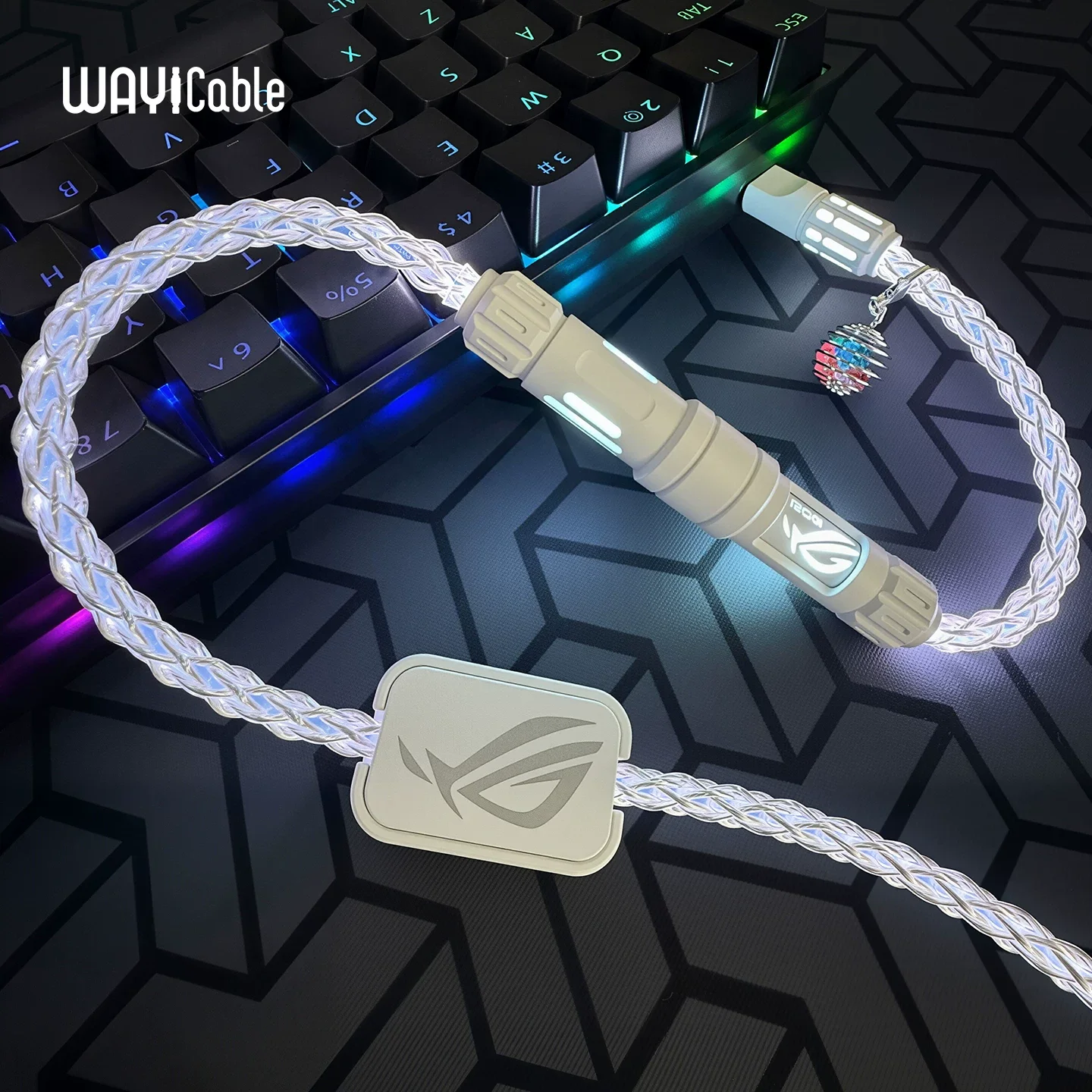 WAYi 1.5M Magnetic Keyboard Cable Mechanical RGB Magnetron Color Changing 8K Aviation Plug Cable PC Laptop Keyboard Accessories