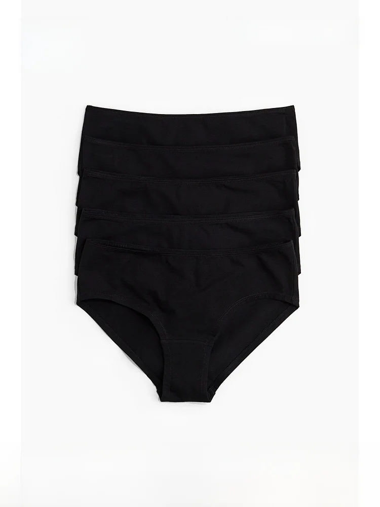

H&M Women's Cotton Underwear Mid-Waist Hipster Briefs 5-Pack Comfortable Breathable Eco-Friendly Cotton Feminine Hygiene