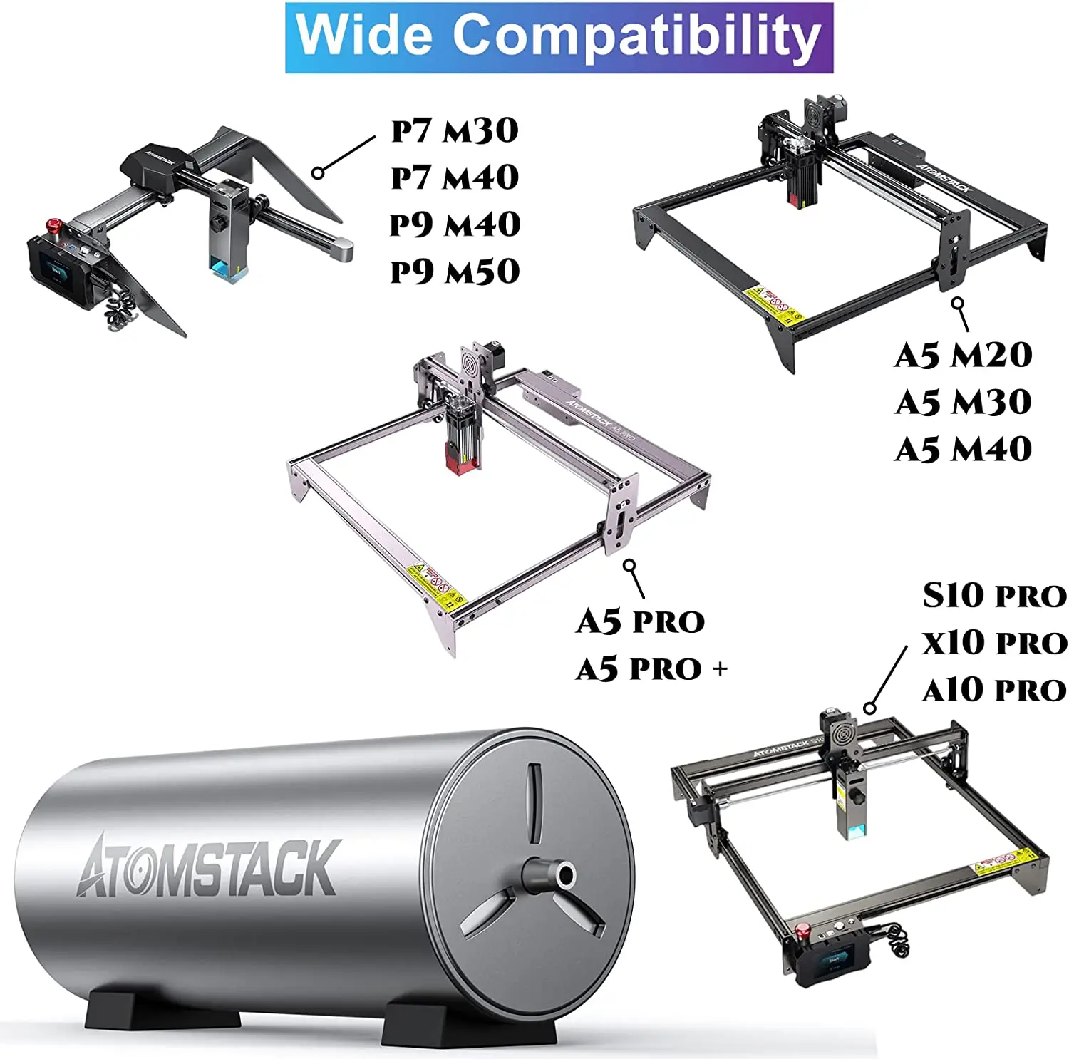 Atomstack Air Assist Set 30 L/min Adjustable Air Support For Laser Engraver Engraving Machine Cutting Edge Cleaner And Smoother