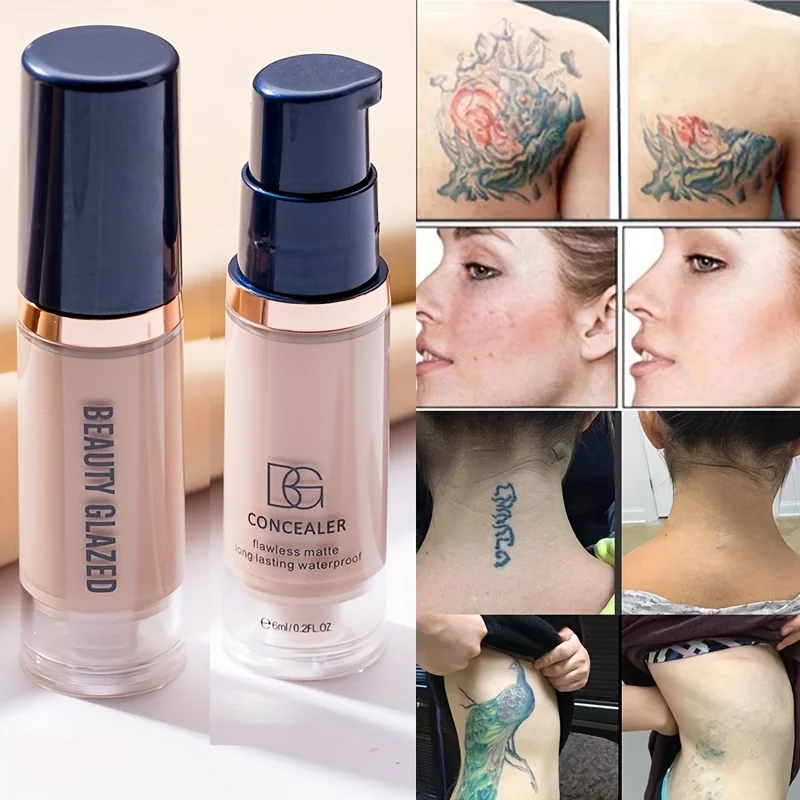 BEAUTY GLAZED コンシーラー、細かい質感、ダークシェード、ウォータープルーフシークレット、軽量、タトゥー傷跡をカバーするタトゥーコンシーラー