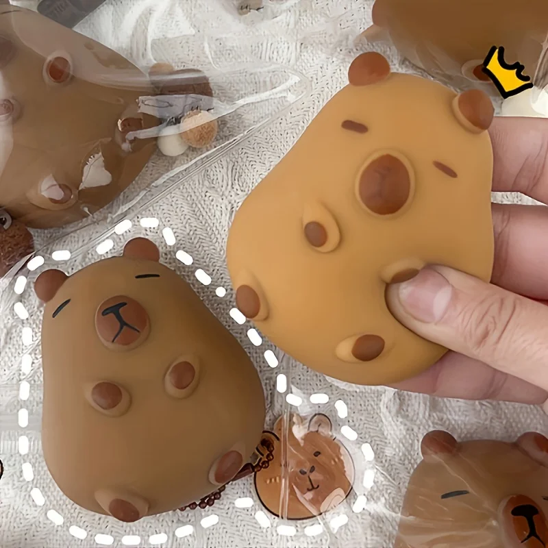 TPR Capybara, lindo capibara apretar gel suave apretar rebote lento, juguete relleno de regalo de Navidad