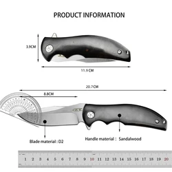 ZT0606 Fishing Fruit Camping Hunting Sandalwood with G10 Optional Handle Survival Self Defense EDC Folding Knife