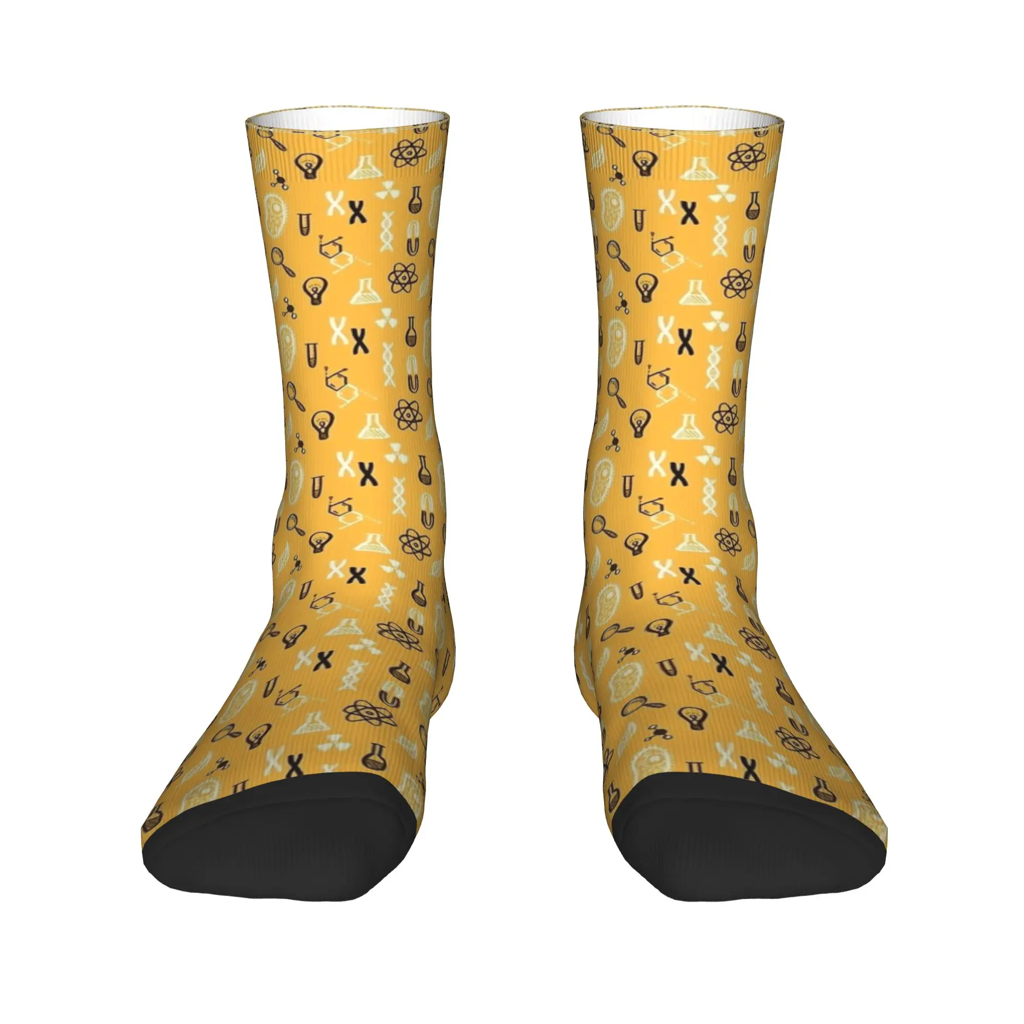 Science Themed Pattern Socks  Printed Stockings Non-Slip Women Men Socks High Quality Autumn Leisure Skateboard Socks