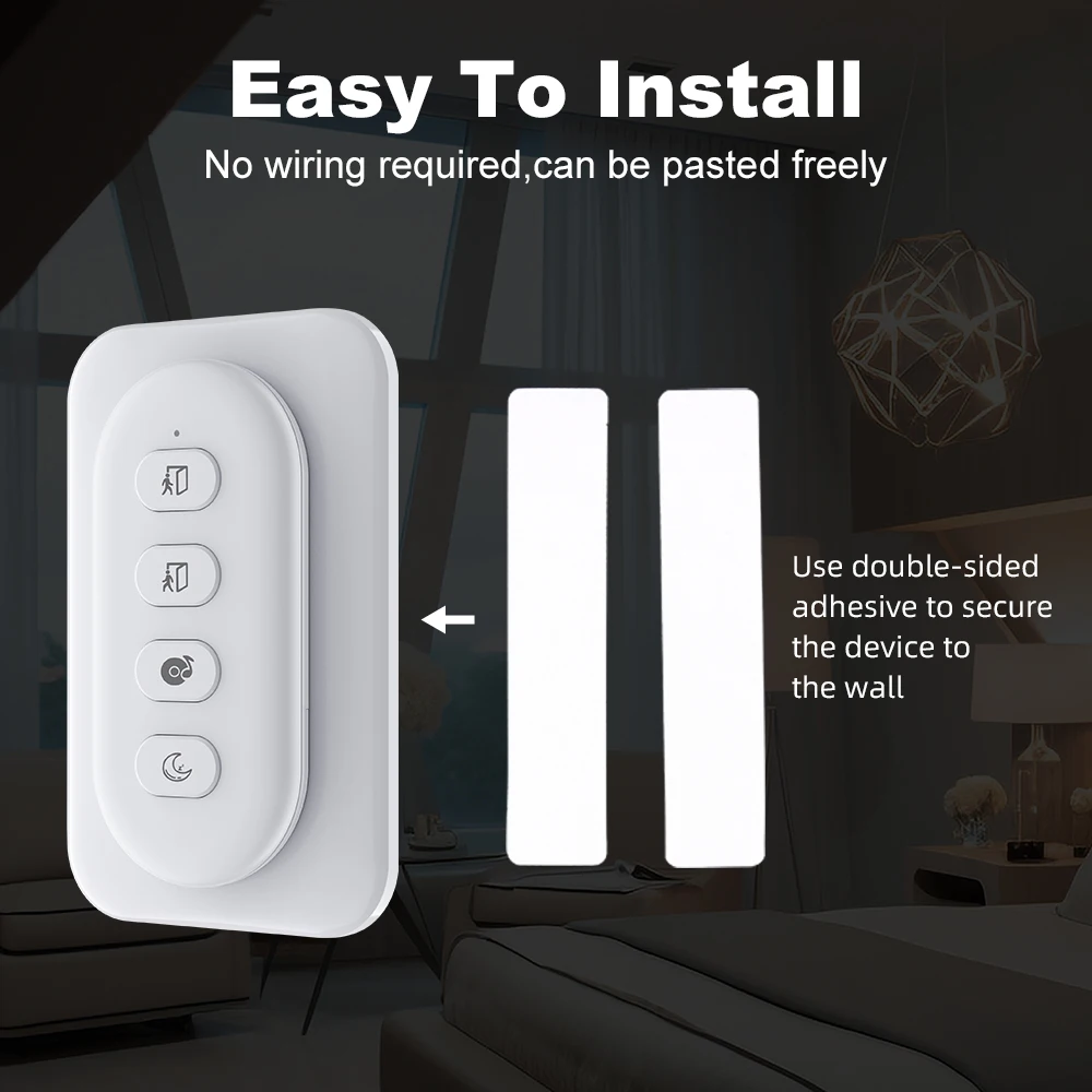 Tuya Zigbee Smart Scene Switch 4 Gang 12 Scene Wireless Push Button Switch Battery Powered Smart Home Automation Scenario Switch
